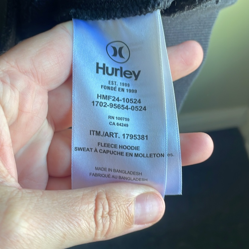 HURLEY || Fleece Hoodie Size Medium - Picture 4 of 6